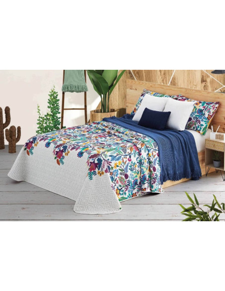 MANTEROL COPRILETTO GOFFRATO 1 PIAZZA 190 X 270 CM + FEDERA DOUBLE FACE - JUNGLE GIPSY