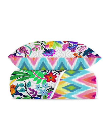 MANTEROL COPRILETTO GOFFRATO 1 PIAZZA 190 X 270 CM + FEDERA DOUBLE FACE - JUNGLE GIPSY