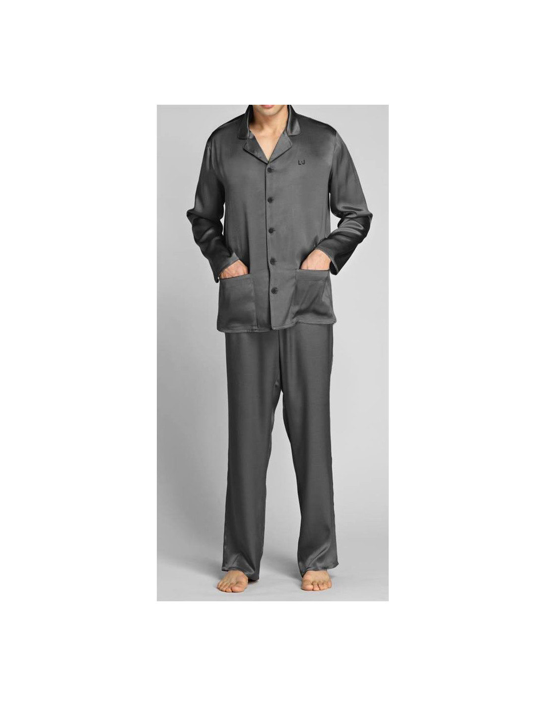 LIU JO COMPLETO UOMO PIGIAMA LUNGO E VESTAGLIA RASO