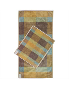 FAZZINI SET 2 ASCIUGAMANI IN SPUGNA 100% COTONE - CROMATISMI