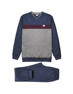 JAMAS PIGIAMA UOMO SCOLLO V MANICA LUNGA E PANTALONE LUNGO 2