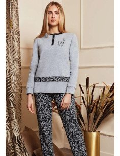 QBO PIGIAMA DONNA SERAFINO MANICA LUNGA E PANTALONE LUNGO
