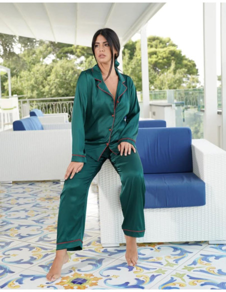 FILO D'ANGELO PIGIAMA DONNA APERTO MANICA LUNGA E PANTALONE LUNGO - GUCI