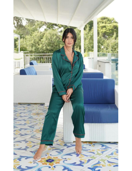 FILO D'ANGELO PIGIAMA DONNA APERTO MANICA LUNGA E PANTALONE LUNGO - GUCI