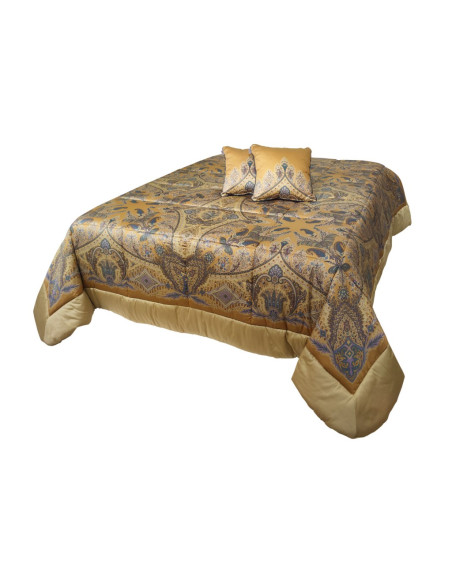 ETRO TRAPUNTA MATRIMONIALE IN RASO CON 2 CUSCINI ARREDO - KIRI
