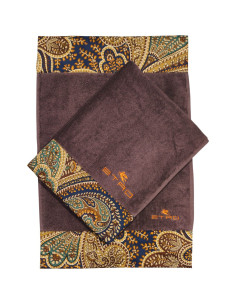 ETRO SET 2 ASCIUGAMANI VISO E OSPITE IN SPUGNA DI COTONE...