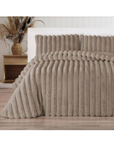 MANTEROL COPERTA MATRIMONIALE E FEDERE IN ECO PELLICCIA -...