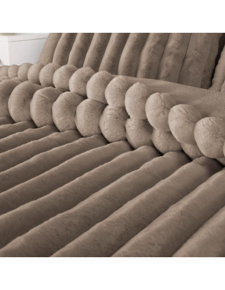 MANTEROL COPERTA MATRIMONIALE E FEDERE IN ECO PELLICCIA - COMFORTER LOTUS