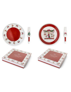 NUVOLE DI STOFFA PIATTO TORTA Ø 32 CM CON PALA - GIOSTRA