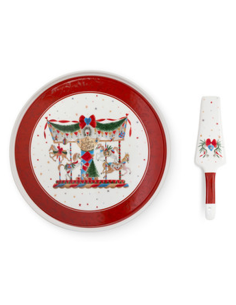 NUVOLE DI STOFFA PIATTO TORTA Ø 32 CM CON PALA - GIOSTRA 2