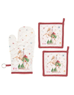 NUVOLE DI STOFFA SET GUANTO DA CUCINA E PRESINE - GIOSTRA