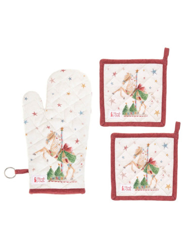 NUVOLE DI STOFFA SET GUANTO DA CUCINA E PRESINE...