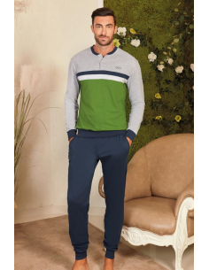 QBO PIGIAMA UOMO SERAFINO MANICA LUNGA E PANTALONE LUNGO