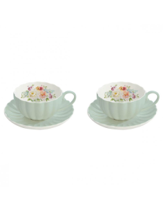EASY LIFE SET 2 TAZZE CAFFÈ CON PIATTINO 100 ML - JARDIN...