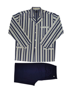 JULIPET PIGIAMA CAMICIA UOMO APERTO MANCIA LUNGA E...