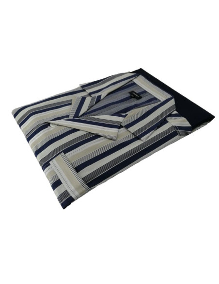 JULIPET PIGIAMA CAMICIA UOMO APERTO MANCIA LUNGA E PANTALONE LUNGO IN POPELINE - TALOE