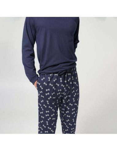 JULIPET PIGIAMA UOMO GIROCOLLO MANICA LUNGA E...