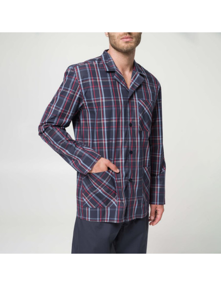 JULIPET PIGIAMA UOMO APERTO MANICA LUNGA E PANTALONE LUNGO - TRENTO