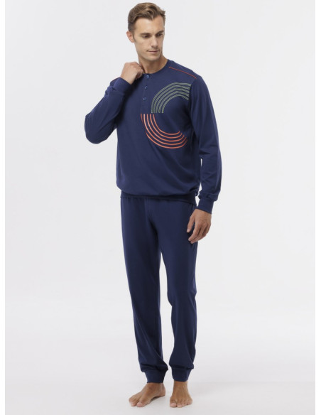 JAMAS PIGIAMA UOMO SERAFINO MANICA LUNGA E PANTALONE LUNGO COTONE JERSEY