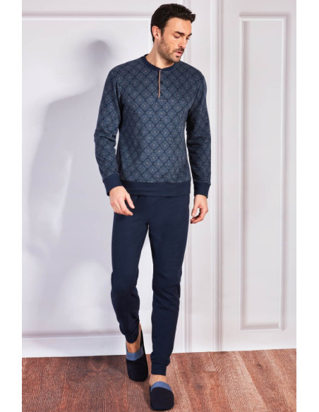 QBO PIGIAMA UOMO SERAFINO MANICA LUNGA E PANTALONE LUNGO IN PUNTO MILANO