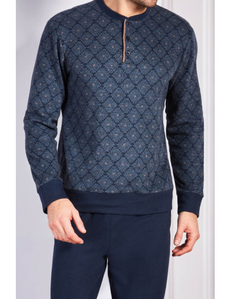 QBO PIGIAMA UOMO SERAFINO MANICA LUNGA E PANTALONE LUNGO IN PUNTO MILANO