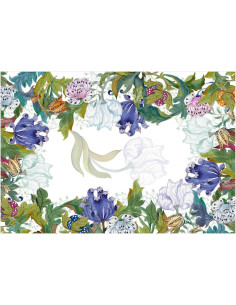 NAPKING TOVAGLIA RETTANGOLARE STAMPATA 100% LINO - MORRIS 2