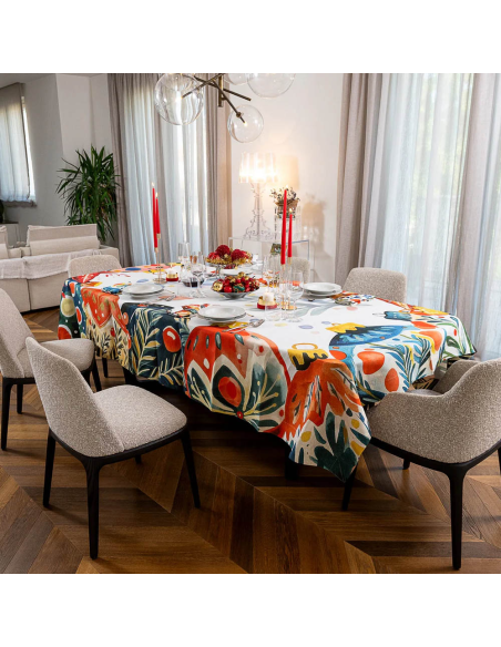 NAPKING COPRITAVOLA NATALIZIA 110 X 110 CM 100% LINO - MAGIC XMAS