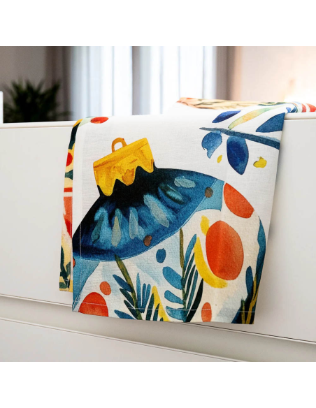 NAPKING STROFINACCIO DA CUCINA 55 X 75 CM 100% LINO - MAGIC XMAS