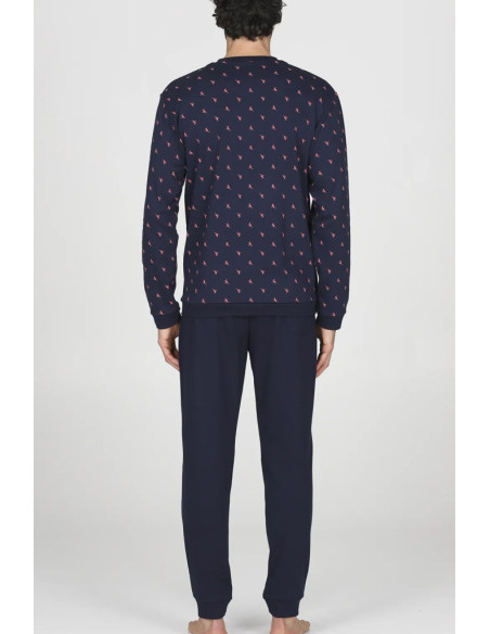 JULIPET PIGIAMA UOMO SERAFINO MANICA LUNGA E PANTALONE LUNGO INTERLOCK - NOGAROLE