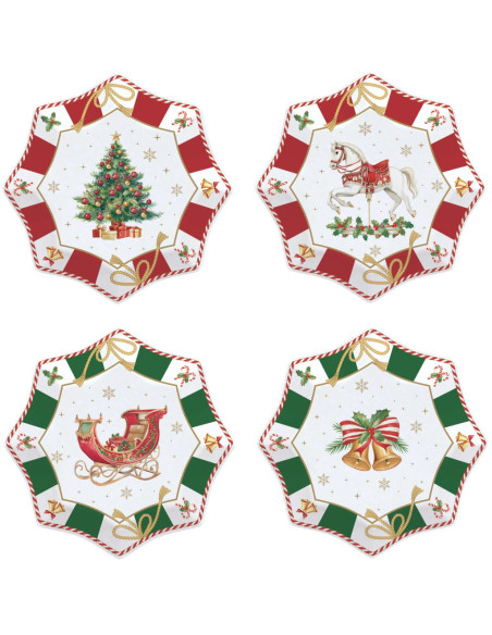 EASY LIFE SET 4 PIATTINI DESSERT 16 CM - CHRISTMAS TALE
