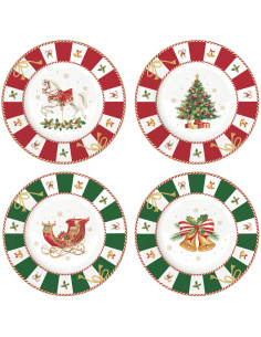 EASY LIFE SET 4 PIATTINI DESSERT 19 CM - CHRISTMAS TALE