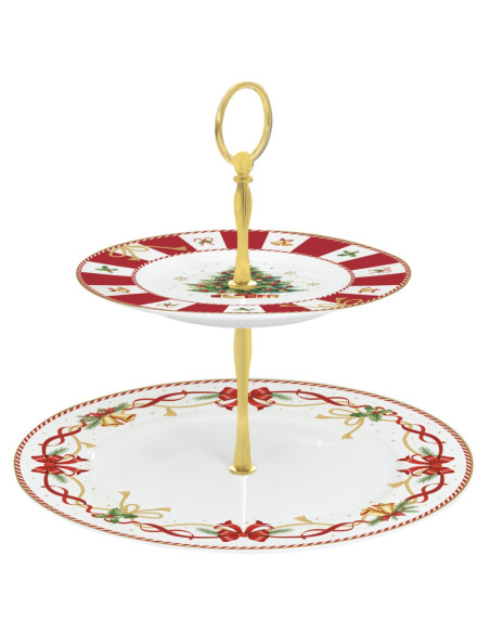 EASY LIFE ALZATA PORTA DOLCI 2 PIANI 19 / 27 CM - CHRISTMAS TALE