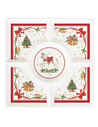 EASY LIFE ANTIPASTIERA A SCOMPARTI 25 X 25 CM -...