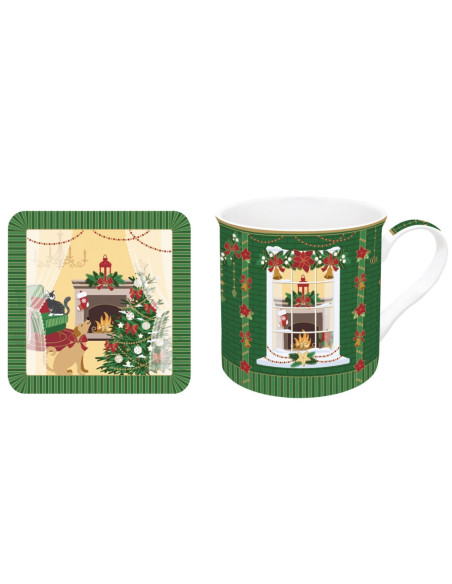 EASY LIFE SET TAZZA 300 ML CON SOTTOBICCHIERE - FESTIVE AVENUE