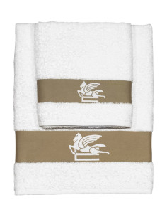 ETRO SET 2 ASCIUGAMANI VISO E OSPITE IN SPUGNA DI COTONE...