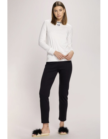 LIU JO PIGIAMA DONNA GIROCOLLO MANICA LUNGA E PANTALONE LUNGO - INTERLOCK