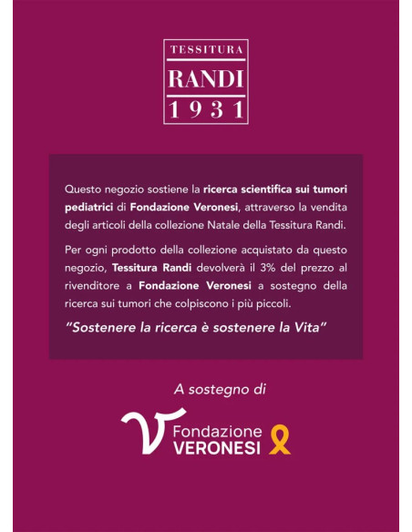 TESSITURA RANDI TOVAGLIA RETTANGOLARE NATALIZIA IN PURO COTONE - CRISTALLO