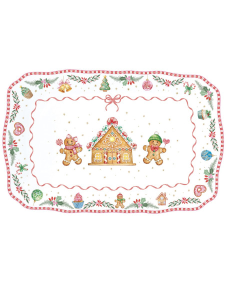 EASY LIFE PIATTO PORTATA NATALIZIO 35 X 23 CM - SWEET CHRISTMAS