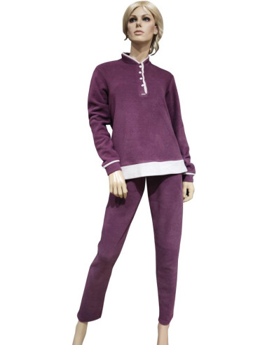 AMADINE PIGIAMA DONNA A LUPETTO MANICHE LUNGHE...