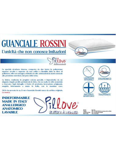 PILLOVE GUANCIALE 50 X 80 CM IN FIBRA DI...