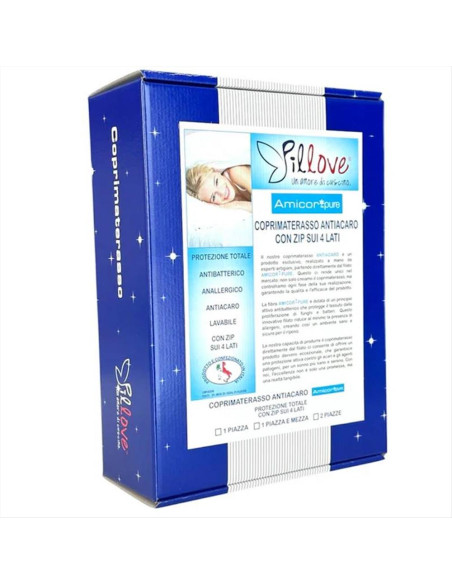 PILLOVE COPRIMATERASSO MATRIMONIALE ANTIACARO CON ZIP - AMICOR