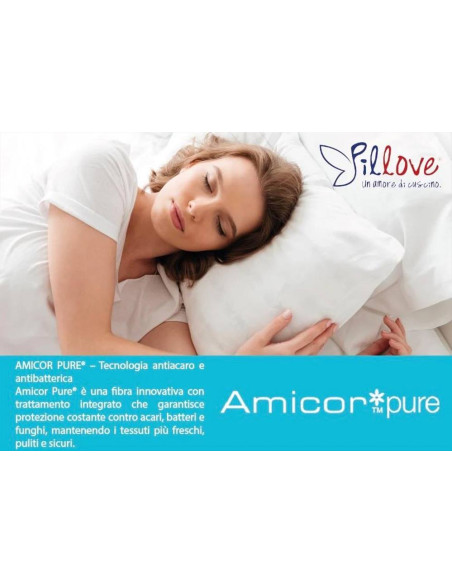PILLOVE COPRIMATERASSO MATRIMONIALE ANTIACARO CON ZIP - AMICOR