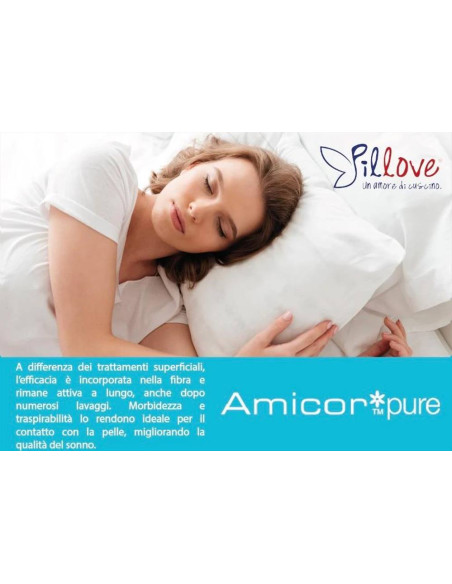 PILLOVE COPRIMATERASSO MATRIMONIALE ANTIACARO CON ZIP - AMICOR