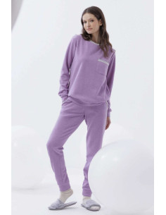 AMADINE PIGIAMA DONNA GIROGOLA MANICA LUNGA E PANTALONE...