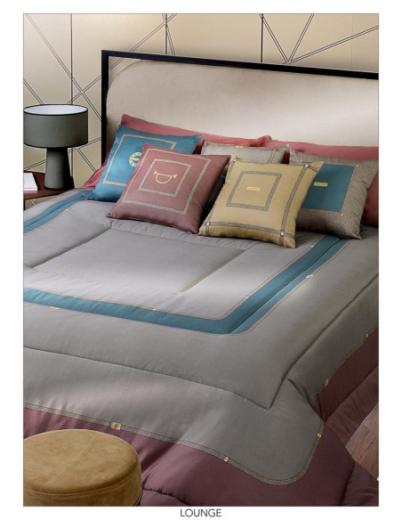 BORBONESE TRAPUNTA MATRIMONIALE 270 X 270 CM IN RASO DOUBLE FACE E 3 CUSCINI - LOUNGE