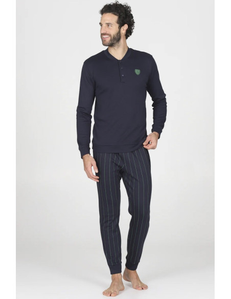 JULIPET PIGIAMA UOMO SERAFINO MANICA LUNGA E PANTALONE LUNGO COTONE MODAL - NASSAU