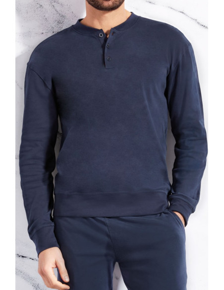 QBO PIGIAMA UOMO SERAFINO MANICA LUNGA E PANTALONE LUNGO COTONE INTERLOCK