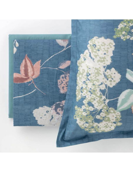 RIVIERA COMPLETO LENZUOLA-COPRILETTO MATRIMONIALE IN PERCALLE - IKEBANA