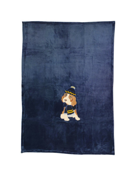 DEA PLAID 130 X 190 CM IN PILE CON APPLICAZIONE RICAMATA - BUFFALO