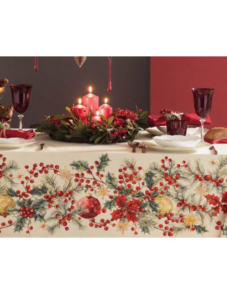 RIVIERA TOVAGLIA NATALIZIA RETTANGOLARE IN COTONE ANTIMACCHIA - STAR LIGHT